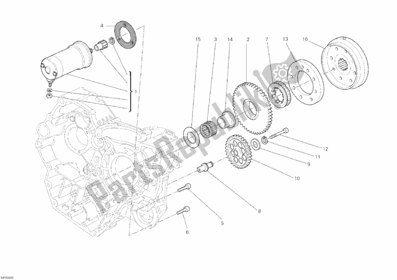 All parts for the Starting Motor of the Ducati Monster 795 Thailand 2012